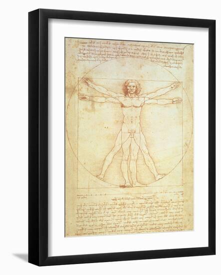 Vitruvian Man-Leonardo da Vinci-Framed Giclee Print