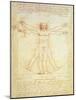 Vitruvian Man-Leonardo da Vinci-Mounted Giclee Print