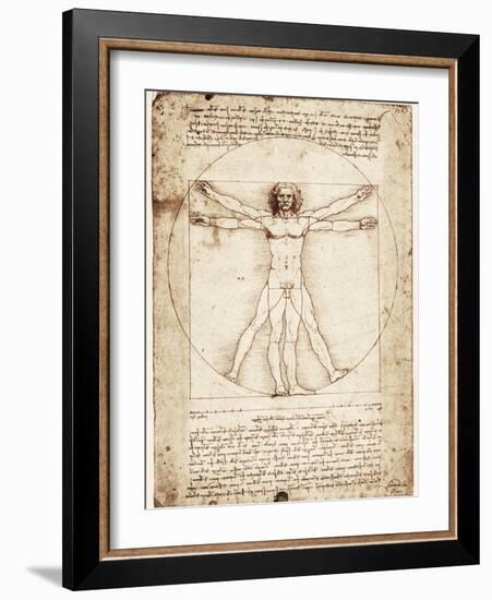 Vitruvian Man-Leonardo da Vinci-Framed Art Print