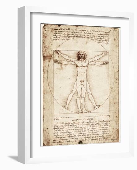 Vitruvian Man-Leonardo da Vinci-Framed Art Print