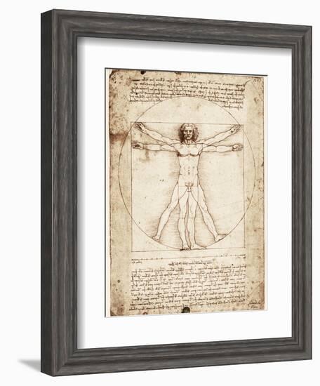 Vitruvian Man-Leonardo da Vinci-Framed Art Print