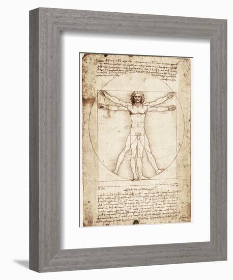 Vitruvian Man-Leonardo da Vinci-Framed Art Print