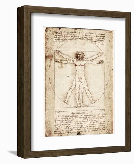 Vitruvian Man-Leonardo da Vinci-Framed Art Print