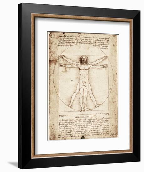 Vitruvian Man-Leonardo da Vinci-Framed Art Print