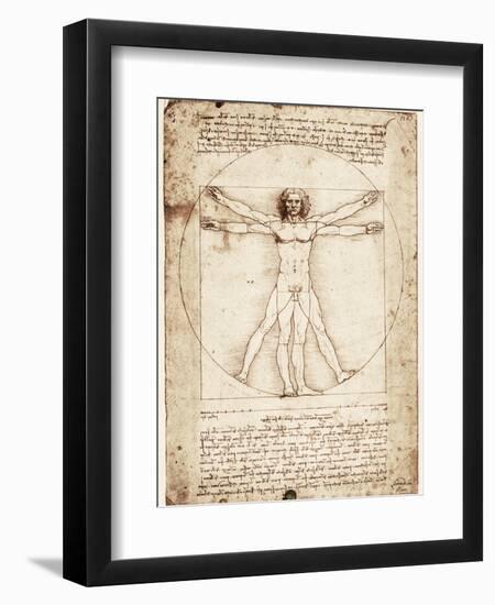 Vitruvian Man-Leonardo da Vinci-Framed Art Print