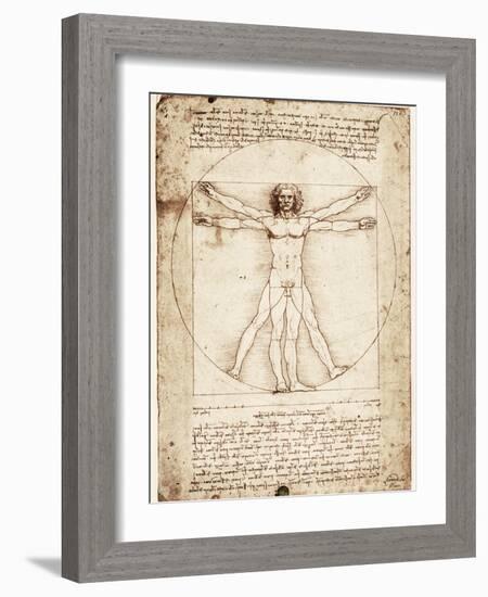 Vitruvian Man-Leonardo da Vinci-Framed Art Print