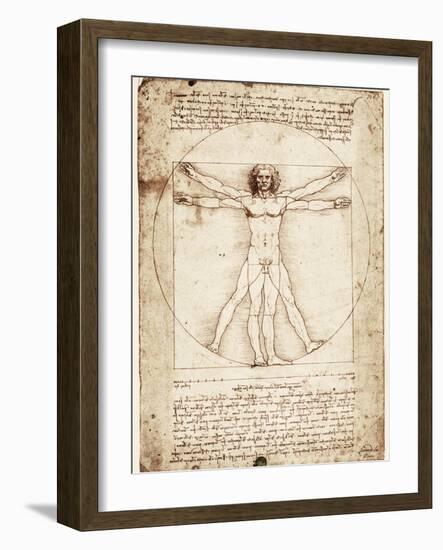 Vitruvian Man-Leonardo da Vinci-Framed Art Print