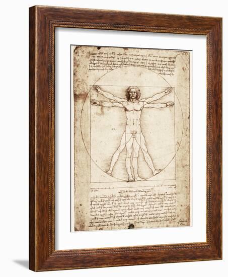 Vitruvian Man-Leonardo da Vinci-Framed Art Print