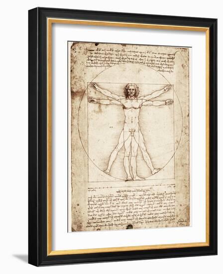 Vitruvian Man-Leonardo da Vinci-Framed Art Print