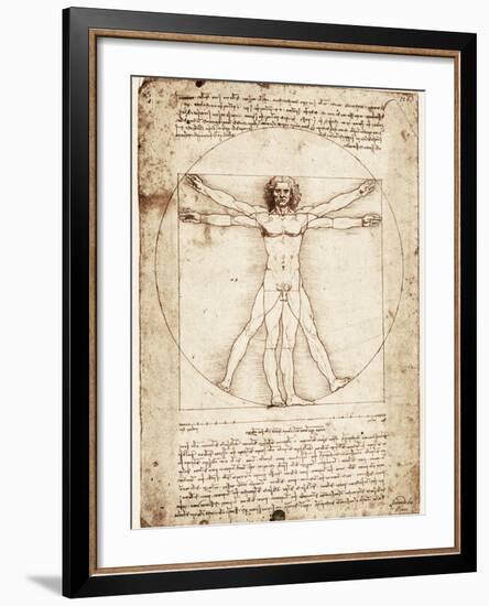 Vitruvian Man-Leonardo da Vinci-Framed Art Print