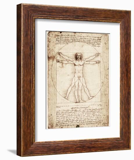 Vitruvian Man-Leonardo da Vinci-Framed Art Print