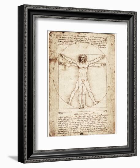 Vitruvian Man-Leonardo da Vinci-Framed Art Print