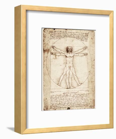 Vitruvian Man-Leonardo da Vinci-Framed Premium Giclee Print