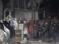 Saint Francis before Pope Innocent the Third-Vittorio Emanuele Bressanin-Art Print