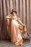 An Elegant Lady Admiring a Portfolio of Prints-Vittorio Reggianini-Giclee Print