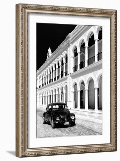 ?Viva Mexico! B&W Collection - Black VW Beetle Car in Campeche VI-Philippe Hugonnard-Framed Photographic Print