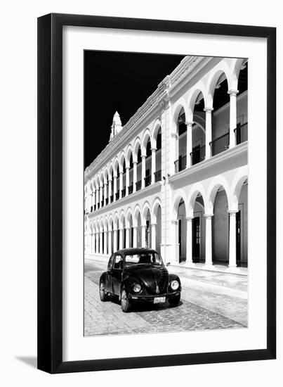 ?Viva Mexico! B&W Collection - Black VW Beetle Car in Campeche VI-Philippe Hugonnard-Framed Photographic Print