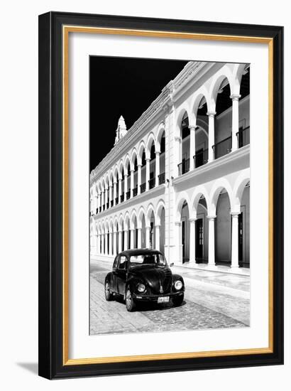 ?Viva Mexico! B&W Collection - Black VW Beetle Car in Campeche VI-Philippe Hugonnard-Framed Photographic Print