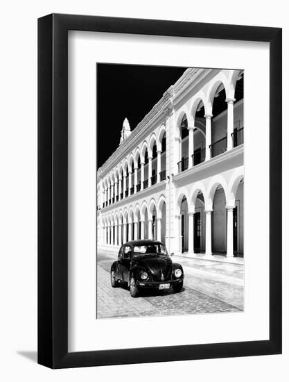 ?Viva Mexico! B&W Collection - Black VW Beetle Car in Campeche VI-Philippe Hugonnard-Framed Photographic Print