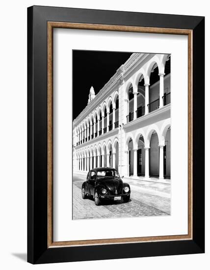 ?Viva Mexico! B&W Collection - Black VW Beetle Car in Campeche VI-Philippe Hugonnard-Framed Photographic Print