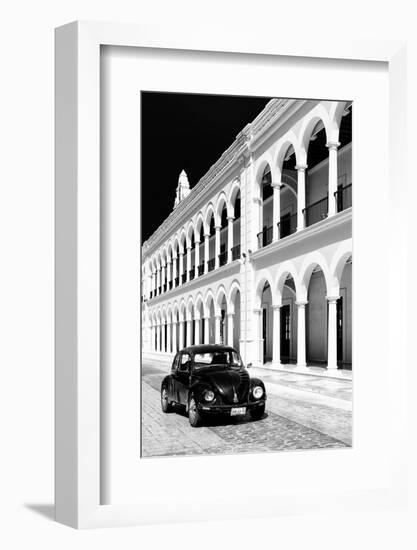 ?Viva Mexico! B&W Collection - Black VW Beetle Car in Campeche VI-Philippe Hugonnard-Framed Photographic Print