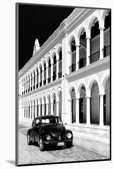 ?Viva Mexico! B&W Collection - Black VW Beetle Car in Campeche VI-Philippe Hugonnard-Mounted Photographic Print