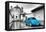 ¡Viva Mexico! B&W Collection - Blue VW Beetle Car in San Cristobal de Las Casas-Philippe Hugonnard-Framed Premier Image Canvas