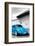 ¡Viva Mexico! B&W Collection - Blue VW Beetle in San Cristobal de Las Casas-Philippe Hugonnard-Framed Photographic Print