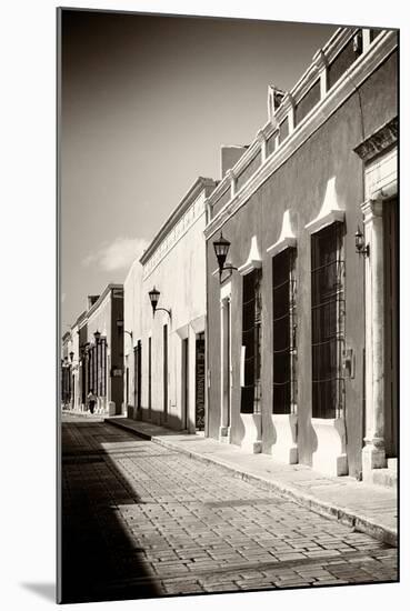 ¡Viva Mexico! B&W Collection - Campeche Street Scene IV-Philippe Hugonnard-Mounted Photographic Print