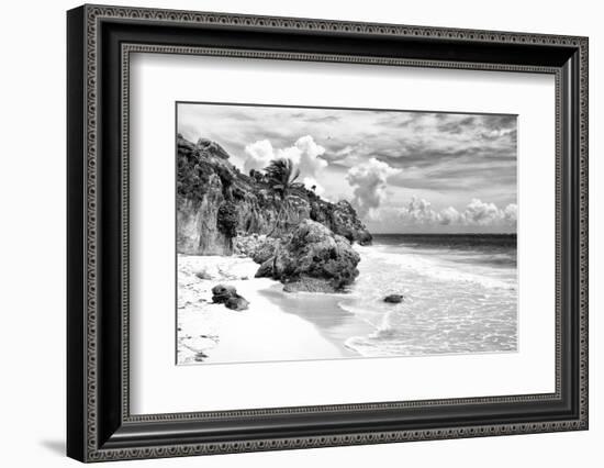 ¡Viva Mexico! B&W Collection - Caribbean Beach II-Philippe Hugonnard-Framed Photographic Print