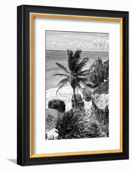 ¡Viva Mexico! B&W Collection - Caribbean Coastline in Tulum-Philippe Hugonnard-Framed Photographic Print