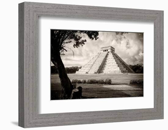¡Viva Mexico! B&W Collection - Chichen Itza Pyramid I-Philippe Hugonnard-Framed Photographic Print