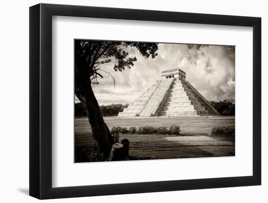 ¡Viva Mexico! B&W Collection - Chichen Itza Pyramid I-Philippe Hugonnard-Framed Photographic Print