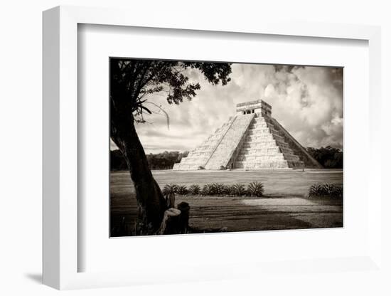 ¡Viva Mexico! B&W Collection - Chichen Itza Pyramid I-Philippe Hugonnard-Framed Photographic Print