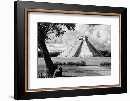 ¡Viva Mexico! B&W Collection - Chichen Itza Pyramid II-Philippe Hugonnard-Framed Photographic Print