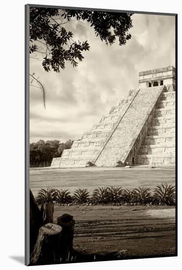 ¡Viva Mexico! B&W Collection - Chichen Itza Pyramid III-Philippe Hugonnard-Mounted Photographic Print