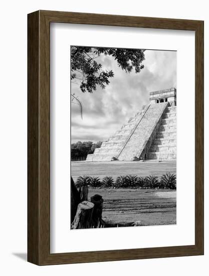 ¡Viva Mexico! B&W Collection - Chichen Itza Pyramid IV-Philippe Hugonnard-Framed Photographic Print