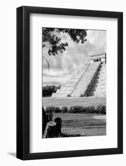 ¡Viva Mexico! B&W Collection - Chichen Itza Pyramid IV-Philippe Hugonnard-Framed Photographic Print