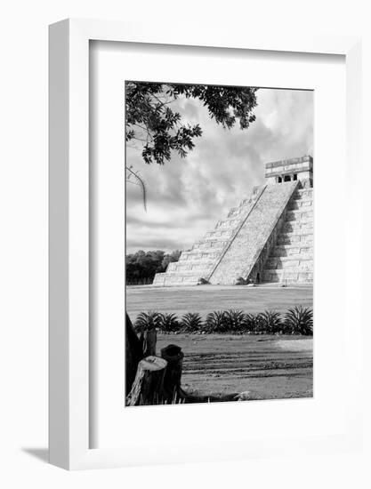 ¡Viva Mexico! B&W Collection - Chichen Itza Pyramid IV-Philippe Hugonnard-Framed Photographic Print