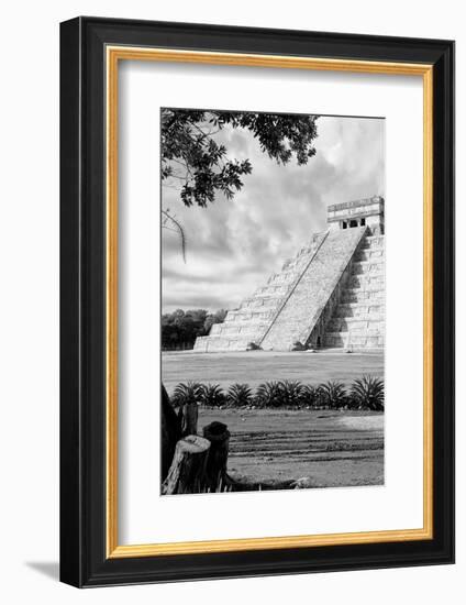 ¡Viva Mexico! B&W Collection - Chichen Itza Pyramid IV-Philippe Hugonnard-Framed Photographic Print