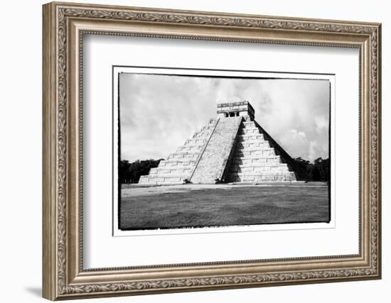 ¡Viva Mexico! B&W Collection - Chichen Itza Pyramid V-Philippe Hugonnard-Framed Photographic Print