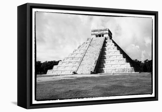 ¡Viva Mexico! B&W Collection - Chichen Itza Pyramid V-Philippe Hugonnard-Framed Premier Image Canvas