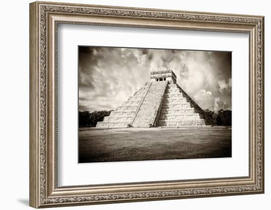 ¡Viva Mexico! B&W Collection - Chichen Itza Pyramid VI-Philippe Hugonnard-Framed Photographic Print