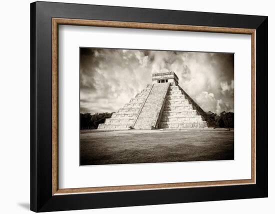 ¡Viva Mexico! B&W Collection - Chichen Itza Pyramid VI-Philippe Hugonnard-Framed Photographic Print