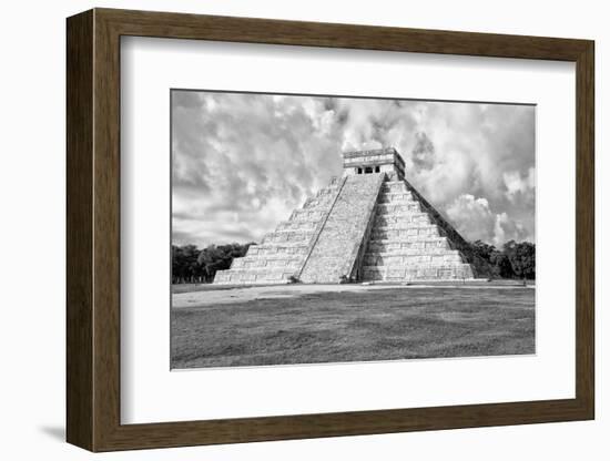 ¡Viva Mexico! B&W Collection - Chichen Itza Pyramid VII-Philippe Hugonnard-Framed Photographic Print