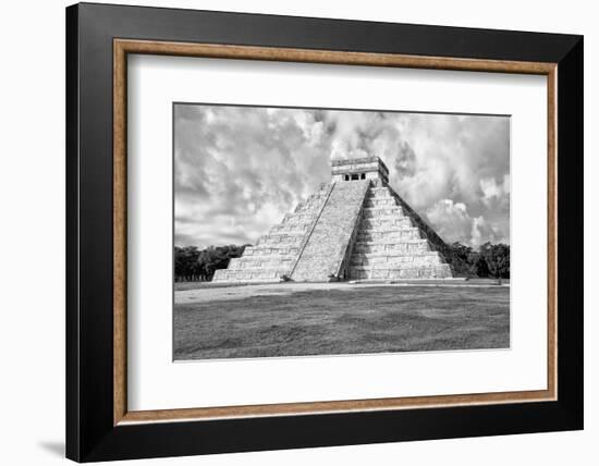 ¡Viva Mexico! B&W Collection - Chichen Itza Pyramid VII-Philippe Hugonnard-Framed Photographic Print