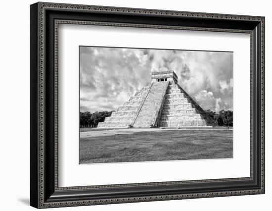 ¡Viva Mexico! B&W Collection - Chichen Itza Pyramid VII-Philippe Hugonnard-Framed Photographic Print