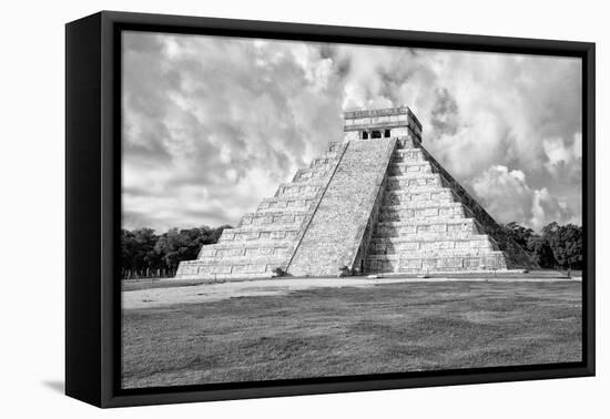 ¡Viva Mexico! B&W Collection - Chichen Itza Pyramid VII-Philippe Hugonnard-Framed Premier Image Canvas