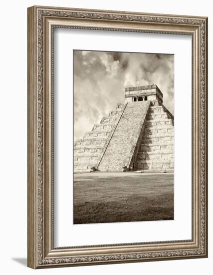 ¡Viva Mexico! B&W Collection - Chichen Itza Pyramid VIII-Philippe Hugonnard-Framed Photographic Print