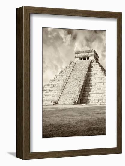 ¡Viva Mexico! B&W Collection - Chichen Itza Pyramid VIII-Philippe Hugonnard-Framed Photographic Print